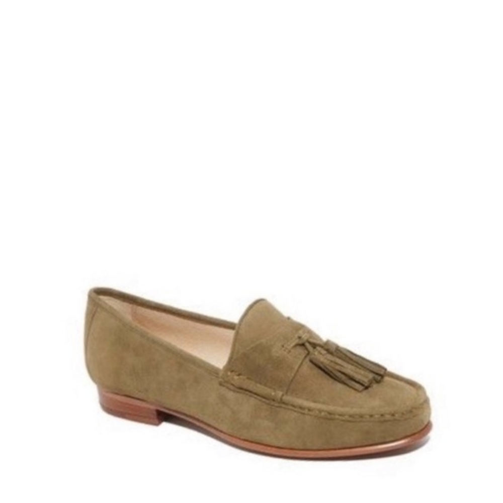Sam Edelman Therese Tassel Olive‎ Suede Leather Slip On Flats Loafers Size 5.5